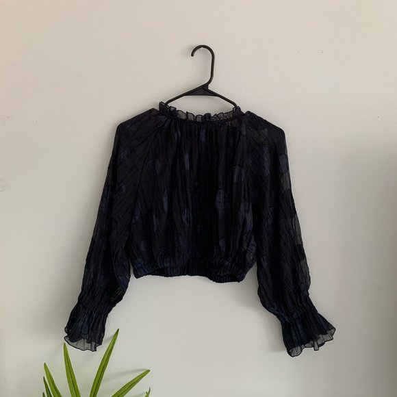 NWT Zara Semi Sheer Blouse - Picture 2 of 8